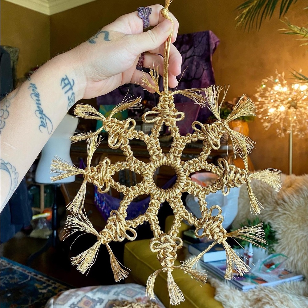 Handmade Macrame Crochet Snowflake Ornaments
